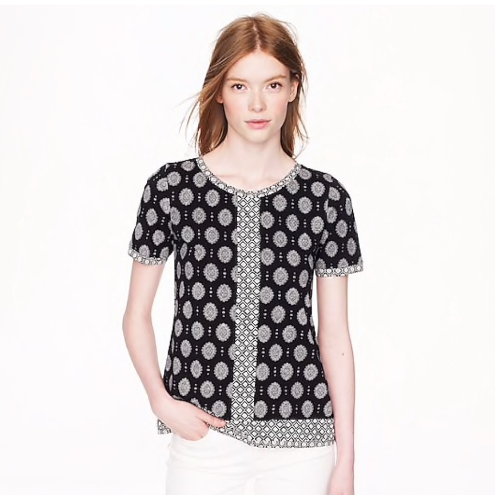 J.Crew Mixed Print Tee